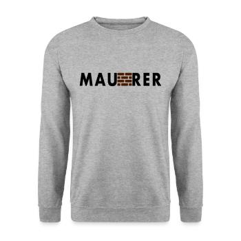 Maurer | Beruf | Geschenkidee | Geschenk - Unisex Pullover - Weißgrau meliert - Vorne - Alina (178cm) & Michal (187cm)