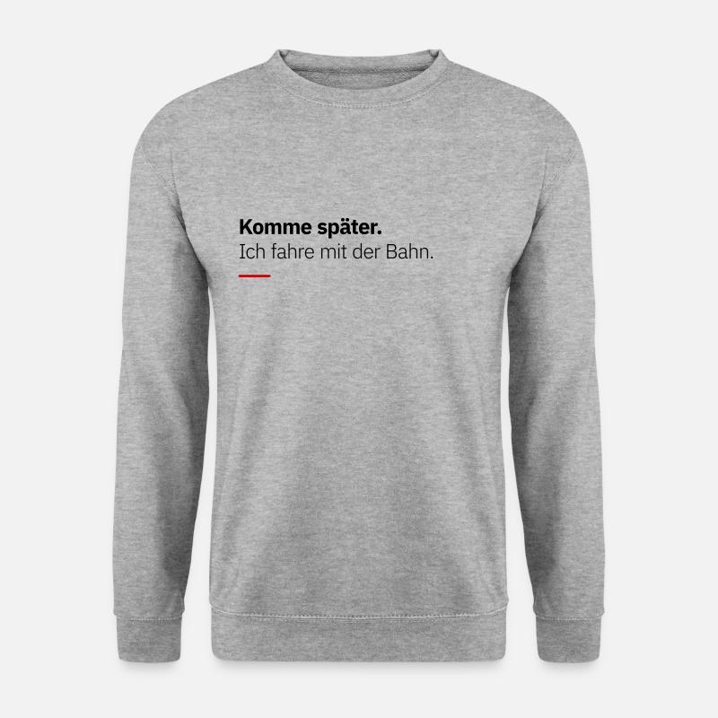 Komme später. - Unisex Pullover - Weißgrau meliert