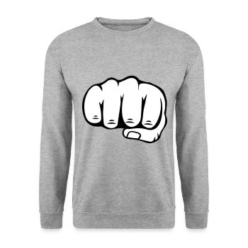 Faust - Unisex Pullover - Weißgrau meliert - Vorne - Alina (178cm) & Michal (187cm)