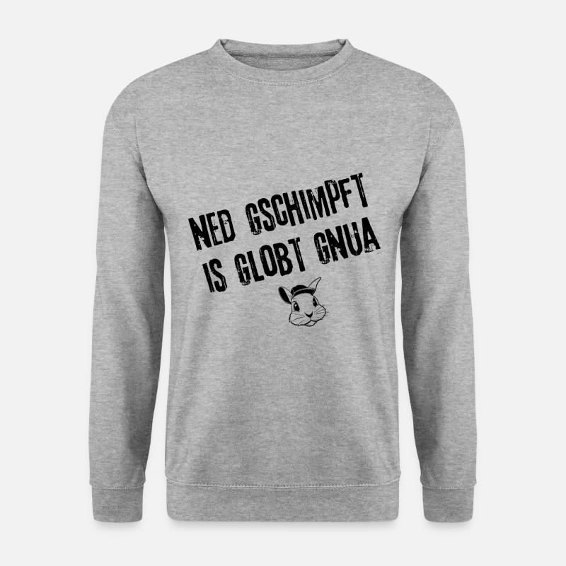Gschimpft & Globt | Redewendung - Unisex Pullover - Weißgrau meliert