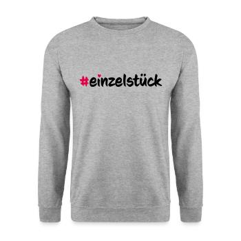 Einzelstück - Unisex Pullover - Weißgrau meliert - Vorne - Alina (178cm) & Michal (187cm)