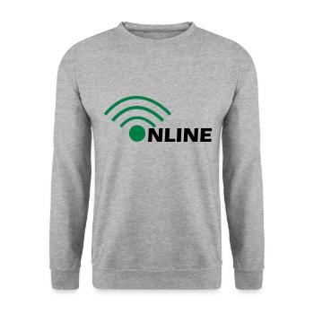 Online - Unisex Pullover - Weißgrau meliert - Vorne - Alina (178cm) & Michal (187cm)
