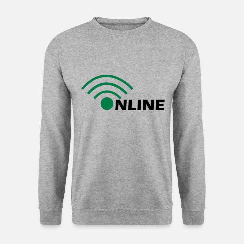 Online - Unisex Pullover - Weißgrau meliert