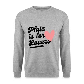Pfalz is for lovers - Unisex Pullover - Weißgrau meliert - Vorne - Alina (178cm) & Michal (187cm)