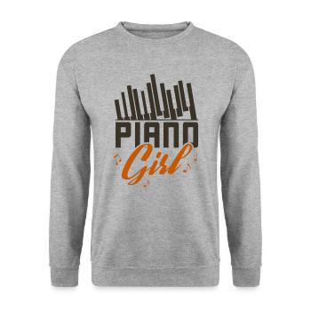 Netter Klavier-Mädchen-Pianist und Girly Musiker-Geschenk - Unisex Pullover - Weißgrau meliert - Vorne - Alina (178cm) & Michal (187cm)