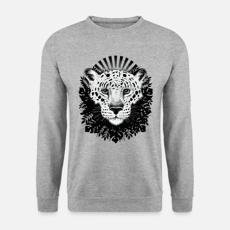 Leopardin - Unisex Pullover - Weißgrau meliert