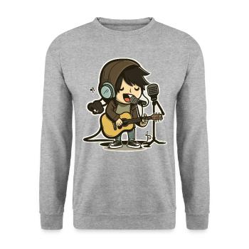 Rocker - Unisex Sweatshirt - salt & pepper - Front - Alina (178cm) & Michal (187cm)