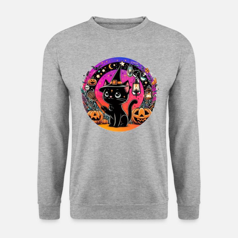Spooky kitty Halloween 4 - Unisex Sweatshirt - salt & pepper