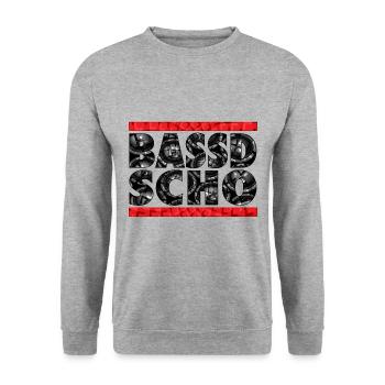 Passt schon Bassd scho Bayern Brass Bayrisch Bayer - Unisex Pullover - Weißgrau meliert - Vorne - Alina (178cm) & Michal (187cm)