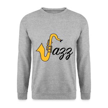 Jazz - Unisex Pullover - Weißgrau meliert - Vorne - Alina (178cm) & Michal (187cm)