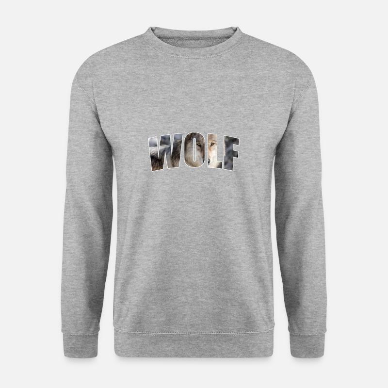 Wolf - Unisex Pullover - Weißgrau meliert