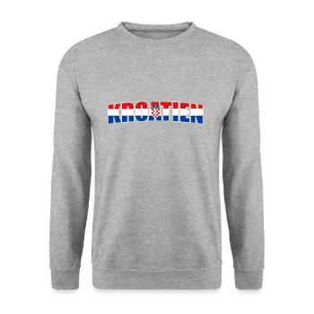 Croatia - Unisex Sweatshirt - salt & pepper - Front - Alina (178cm) & Michal (187cm)