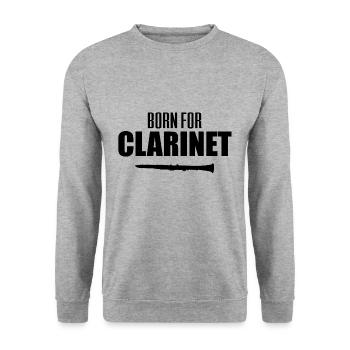 Clarinet - Klarinette - Unisex Sweatshirt - salt & pepper - Front - Alina (178cm) & Michal (187cm)