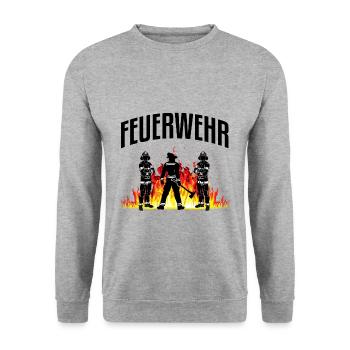 pompiers - Sweat-shirt Unisexe - gris chiné - Devant - Alina (178cm) & Michal (187cm)