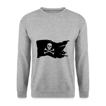 pirate flag - Unisex Sweatshirt - salt & pepper - Front - Alina (178cm) & Michal (187cm)