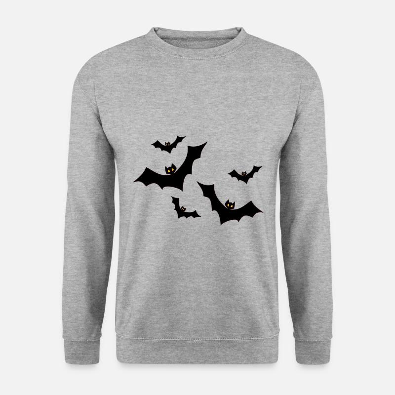 Halloween Fledermäuse Fledermaus Geschenk - Unisex Pullover - Weißgrau meliert