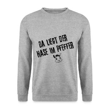 Überraschender Pfeffer Look - Unisex Pullover - Weißgrau meliert - Vorne - Alina (178cm) & Michal (187cm)