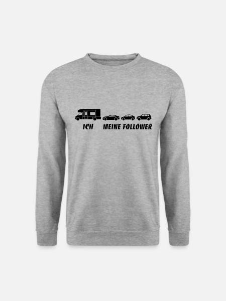 Ich und meine Follower - Wohnmobil - Stau - Unisex Pullover - Weißgrau meliert