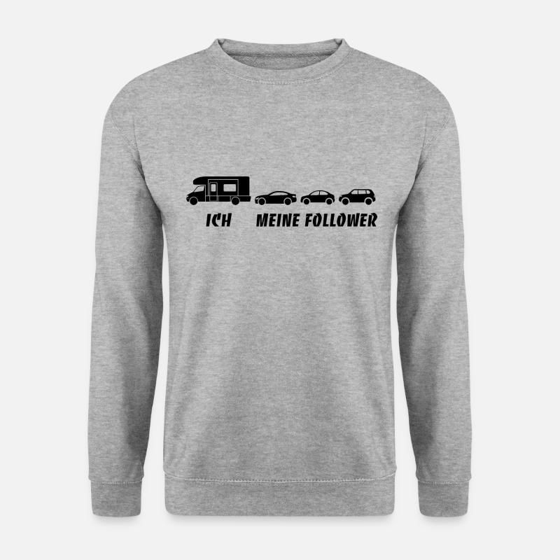Ich und meine Follower - Wohnmobil - Stau - Unisex Pullover - Weißgrau meliert