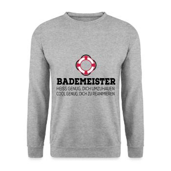 Bademeister - Unisex Pullover - Weißgrau meliert - Vorne - Alina (178cm) & Michal (187cm)