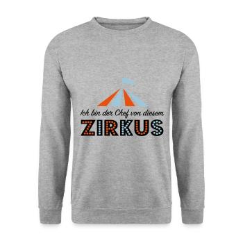 Zirkus - Unisex Pullover - Weißgrau meliert - Vorne - Alina (178cm) & Michal (187cm)