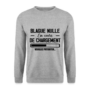 Blague Nulle Est Cours De Chargement... Patientez - Sweat-shirt Unisexe - gris chiné - Devant - Alina (178cm) & Michal (187cm)