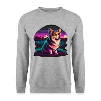 Corgi extérieur paisible - Sweat-shirt Unisexe - gris chiné - Devant - Alina (178cm) & Michal (187cm)