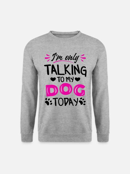 Ich spreche heute nur mit meinem Hund - Unisex Pullover - Weißgrau meliert