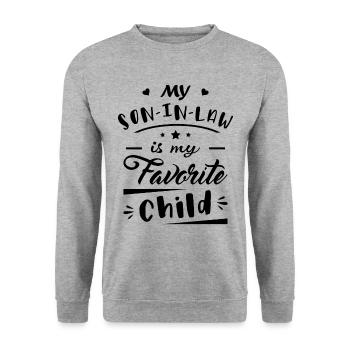 Mein Schwiegersohn ist mein Lieblingskind - Unisex Pullover - Weißgrau meliert - Vorne - Alina (178cm) & Michal (187cm)