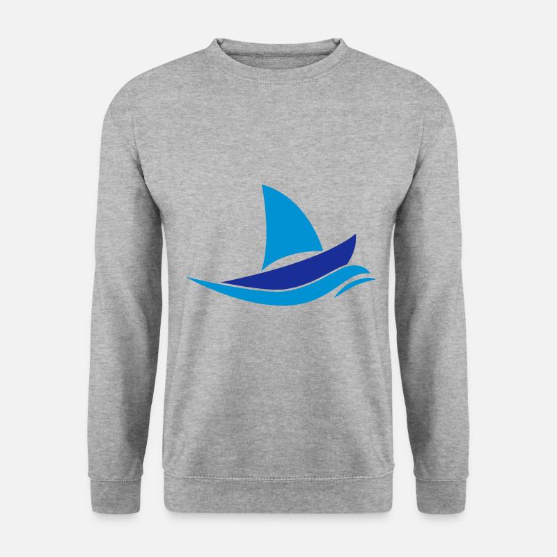 Segelboot - Unisex Pullover - Weißgrau meliert