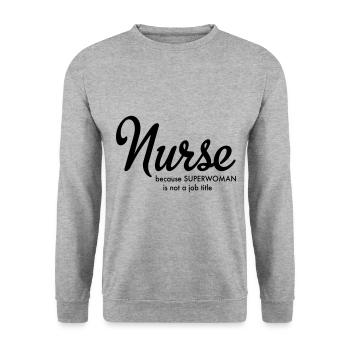 nurse - Unisex Pullover - Weißgrau meliert - Vorne - Alina (178cm) & Michal (187cm)