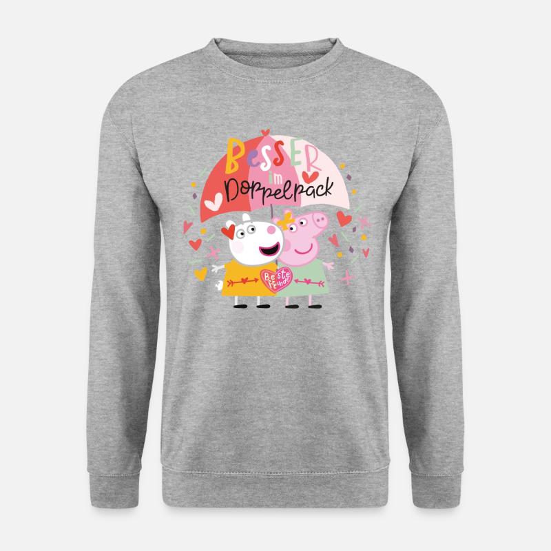 Peppa Pig En Suzy Sheep Beste Vrienden - Unisex sweater - hvidgrå meleret
