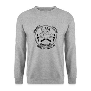 Alpenüberquerer - Unisex Pullover - Weißgrau meliert - Vorne - Alina (178cm) & Michal (187cm)