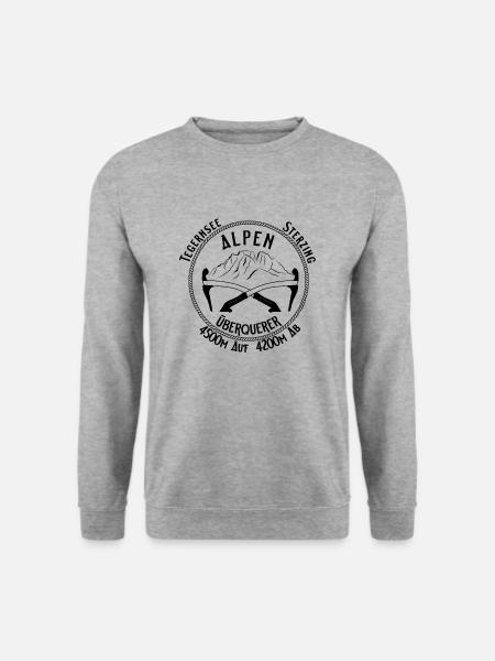 Alpenüberquerer - Unisex Pullover - Weißgrau meliert