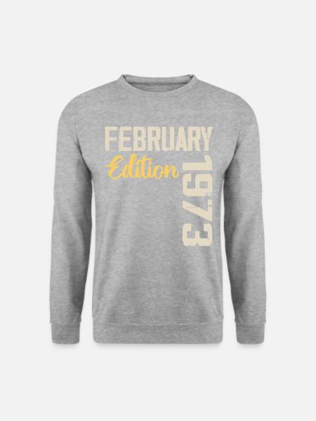 Februar 1976 Geburtstag Februar 1976 Retro - Unisex Pullover - Weißgrau meliert