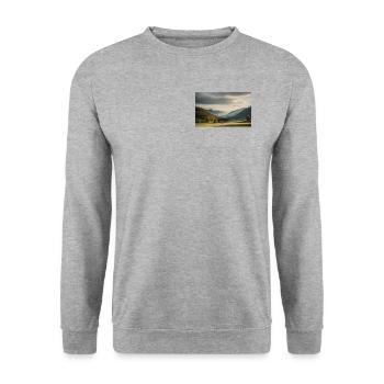 Landscape escape - Unisex Pullover - Weißgrau meliert - Vorne - Alina (178cm) & Michal (187cm)