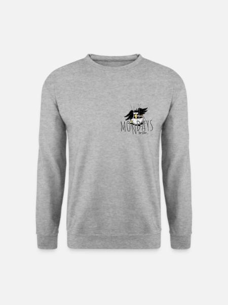Montage sind so... sarkastischer Rabe Kaffee Krähe - Unisex Pullover - Weißgrau meliert