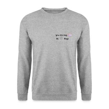 Tu es mon arc-en-ciel dans les jours de pluie - Sweat-shirt Unisexe - gris chiné - Devant - Alina (178cm) & Michal (187cm)