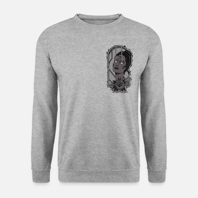 Leuchtende Augen - Unisex Pullover - Weißgrau meliert
