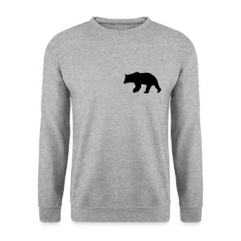 bear - brown bear - hunting - hunter - Unisex Sweatshirt - salt & pepper - Front - Alina (178cm) & Michal (187cm)