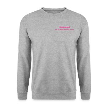 diagnosed - but i'm pretty sure there is more 🌺 - Unisex Pullover - Weißgrau meliert - Vorne - Alina (178cm) & Michal (187cm)