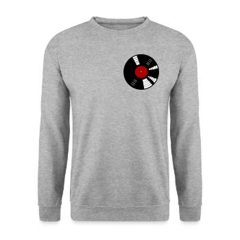 Disque vinyle rétro - Sweat-shirt Unisexe - gris chiné - Devant - Alina (178cm) & Michal (187cm)