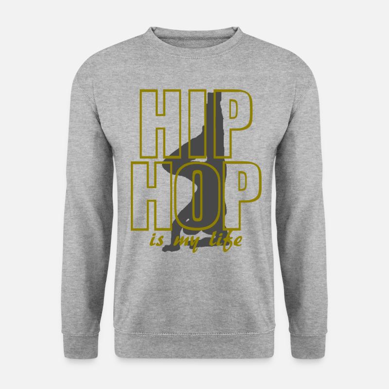hip hop is my life - Unisex Pullover - Weißgrau meliert