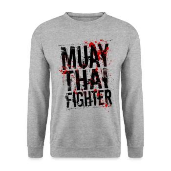 Muay Thai fighter - Unisex Sweatshirt - salt & pepper - Front - Alina (178cm) & Michal (187cm)