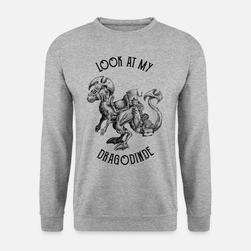 Schau dir meine Dragodinde an! - Unisex Pullover - Weißgrau meliert