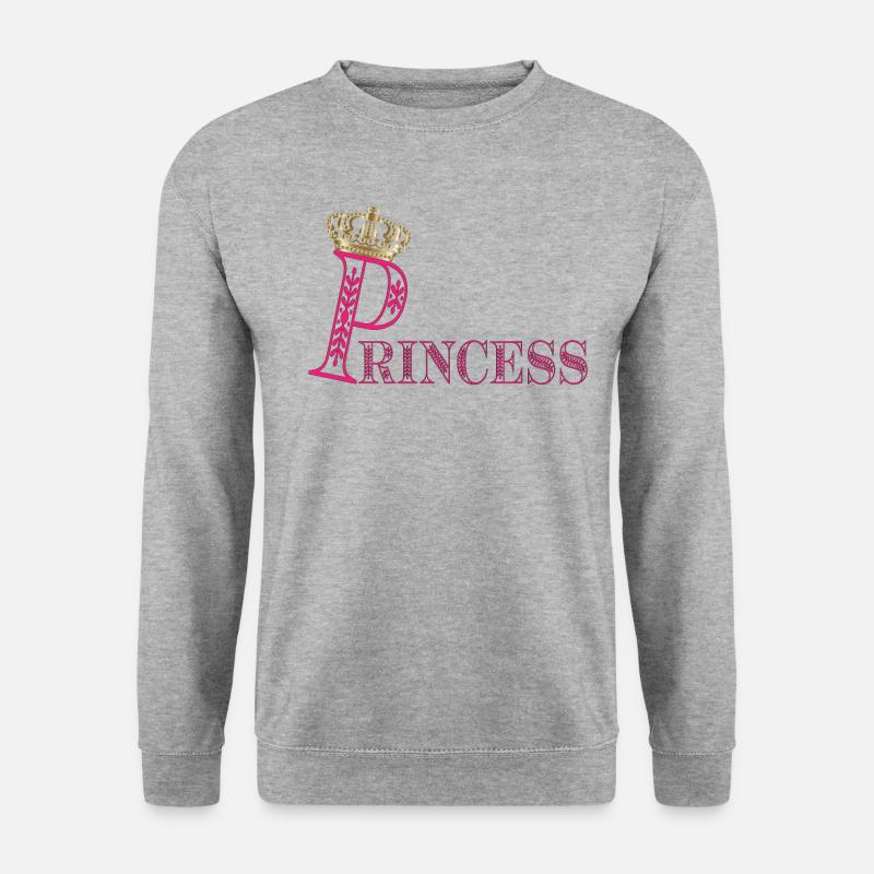 Prinzessin Princess Krone- Prinzessin Kostüm - Unisex Pullover - Weißgrau meliert