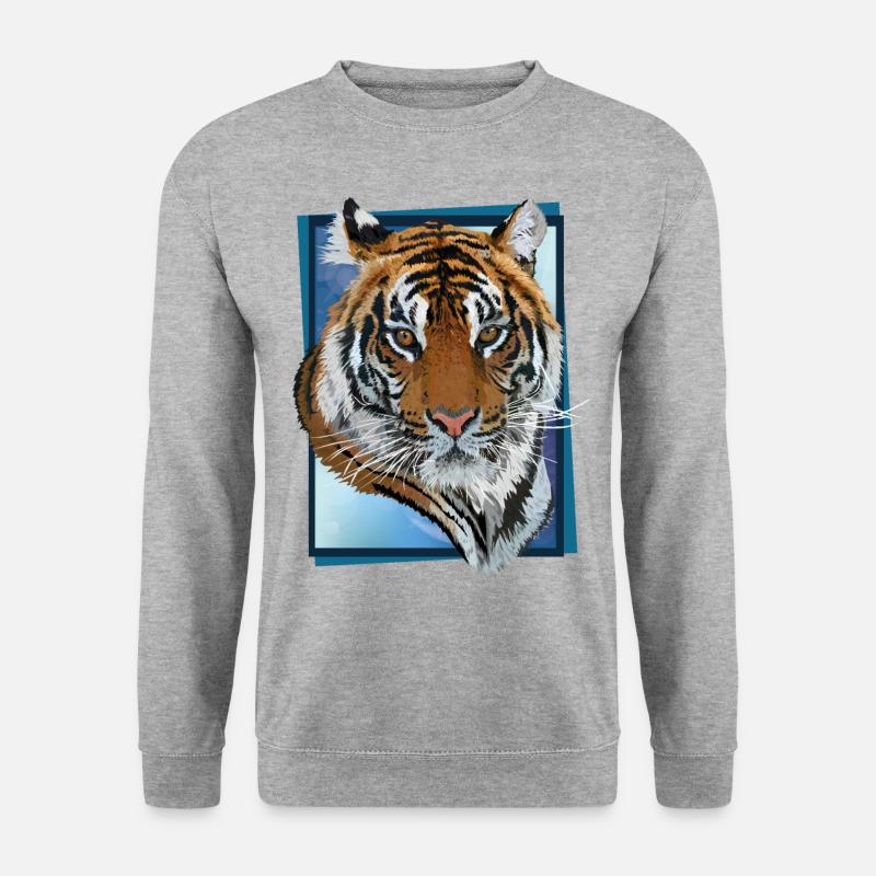 bengalischer Tiger - Unisex Pullover - Weißgrau meliert