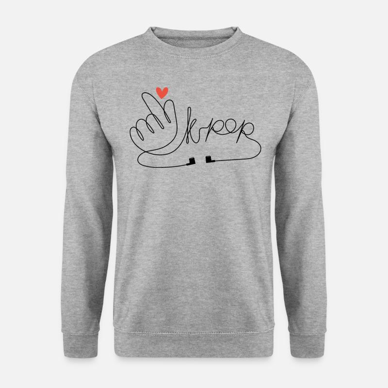 K-pop Korean Pop - Unisex Pullover - Weißgrau meliert