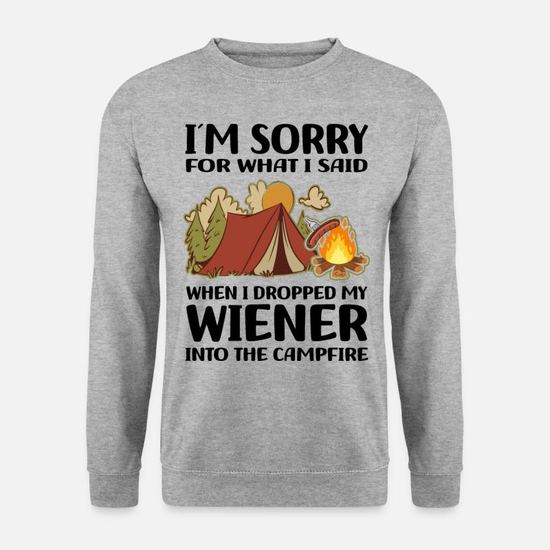 Camping Sprüche - Unisex Pullover - Weißgrau meliert