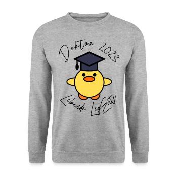 Doktor Abschluss 2023 Lebende LegEnte - Unisex Pullover - Weißgrau meliert - Vorne - Alina (178cm) & Michal (187cm)